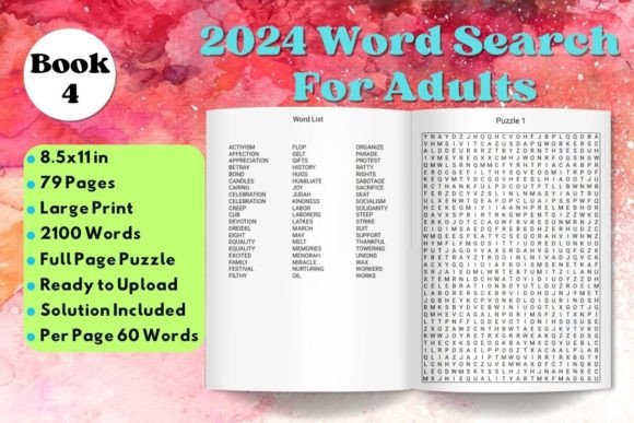 2024 Word Search Puzzle Book 4: Your Gateway to Brain-Boosting Fun