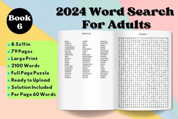 2024 Word Search Puzzle Book 6: A Ready-to-Print Resource for Creators and Learners