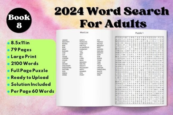 A Creative Asset for Your Publishing Business: 2024 Word Search Puzzle Book 8