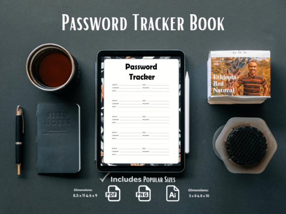 A Floral Password Book Template for KDP Interior Design