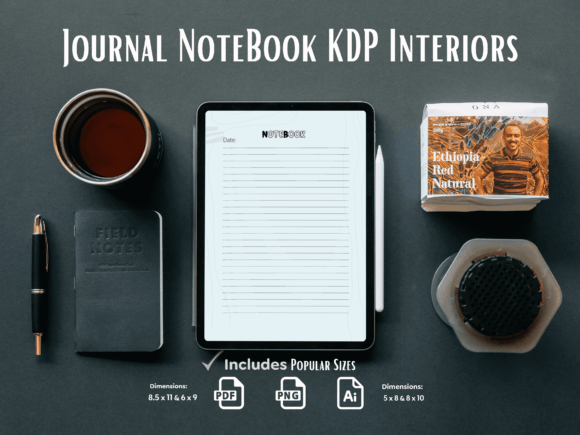 Journal NoteBook KDP Interiors: Streamlined Files for Self-Publishing Success