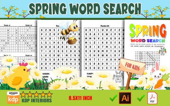 Spring Word Search Puzzles for Creative Kids Activities