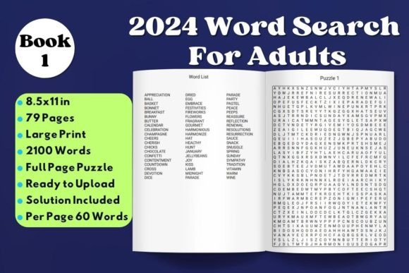 The 2024 Word Search Puzzle Book: A Complete KDP Solution