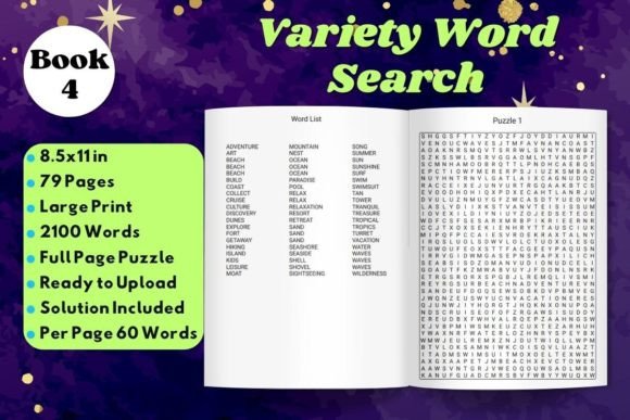 Variety Word Search Puzzle Book 4: A Large Print Resource