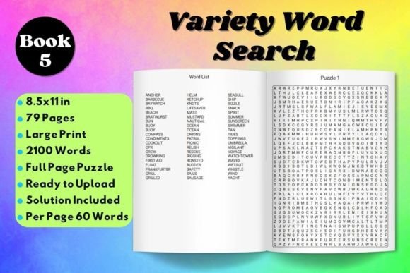 Variety Word Search Puzzle Book 5: A Focused Look at Structure and Use Case