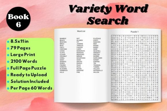 Variety Word Search Puzzle Book 6: The Ultimate KDP Puzzle Solution
